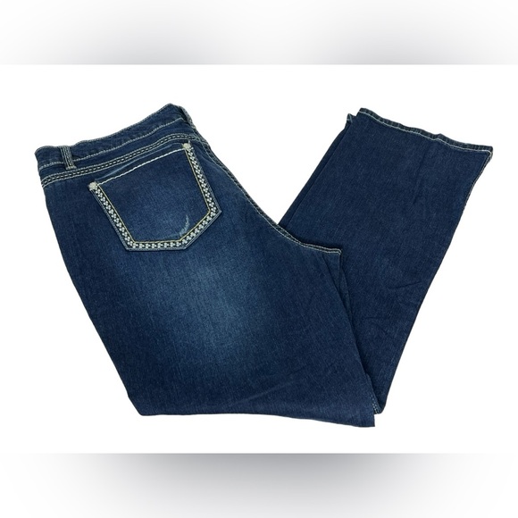 Supplies By Union Bay Lauren Modern Boot Women's Denim Blue Jean Plus Size 22W - Picture 2 of 6